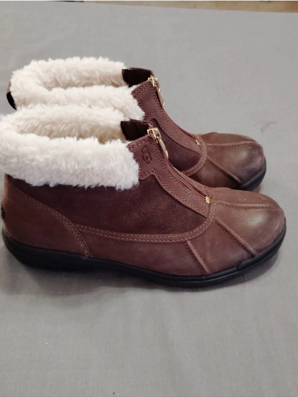 UGG Hapsburg Brown Shearling-Lined Ankle Boots 8.5